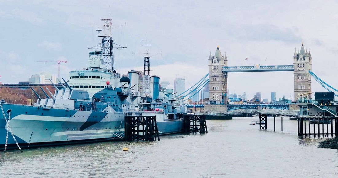 Tower Bridge and HMS Belfast on the Thames